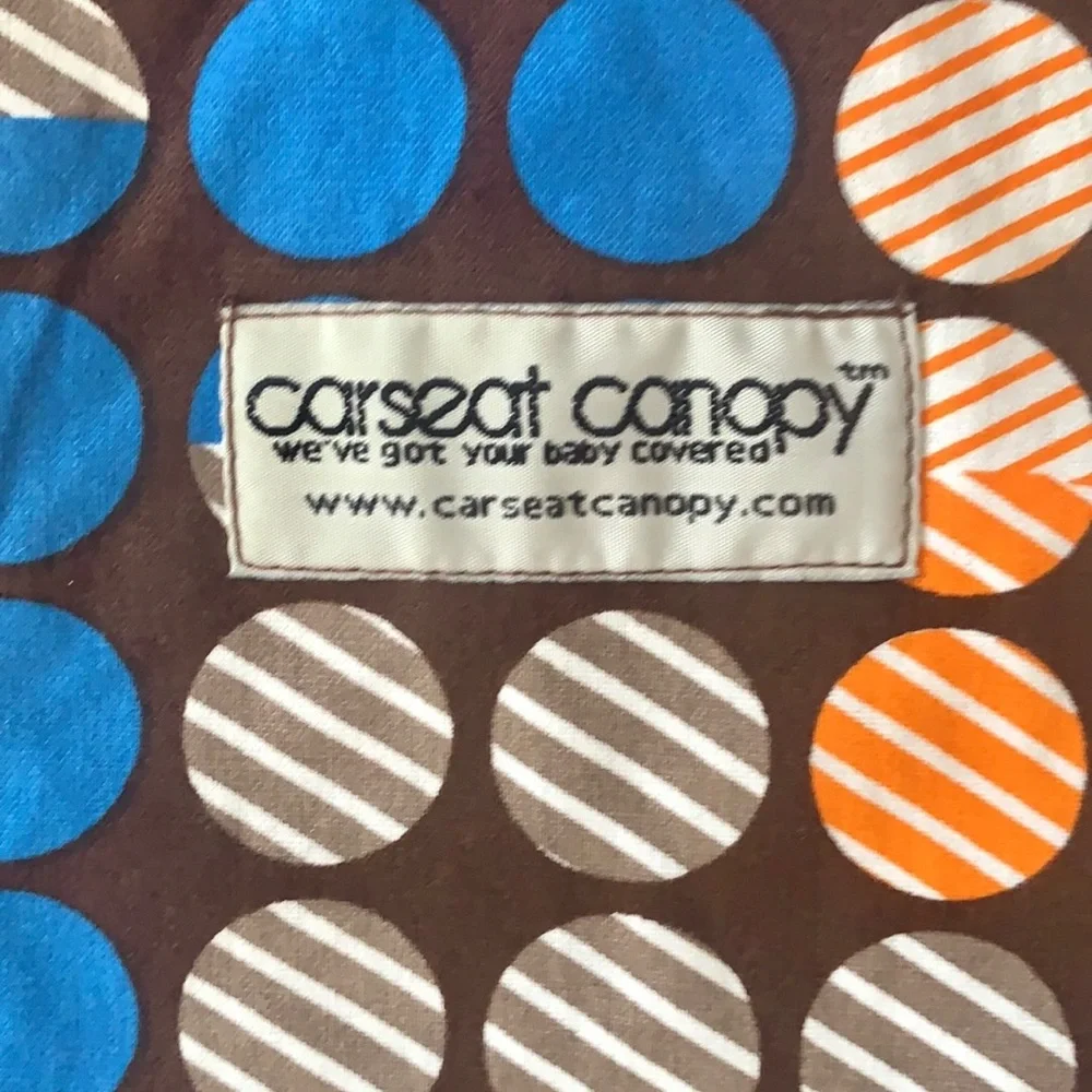 Baby Infant Carseat Cover Canopy Car Seat Blue Orange Blanket Geometric